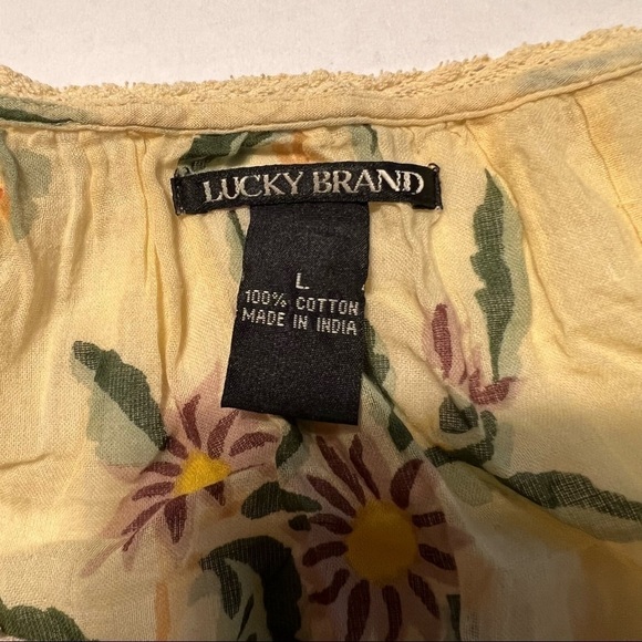 🍀LUCKY BRAND🍀 VINTAGE RAW HEM 100% COTTON TOP SIZE LARGE - Picture 5 of 6